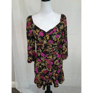 ASTR The Label Floral Print Dress Medium NEW Nordstrom Black/Pink